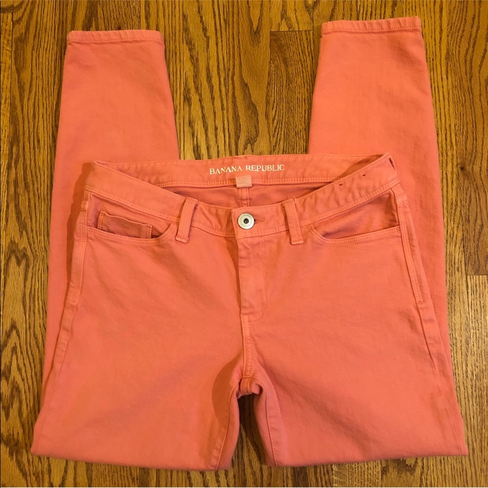 Banana Republic Sun Glow Orange Skinny Ankle Jeans - Picture 2 of 8